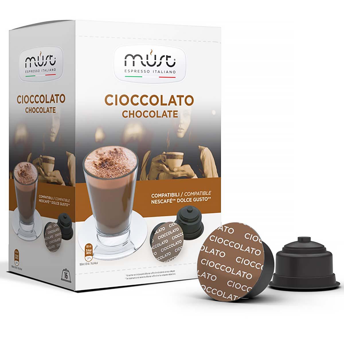 Горячий шоколад в капсулах Cioccolato (Чоколате), для кофемашин Nescafe Dolce Gusto, MUST, 16 шт