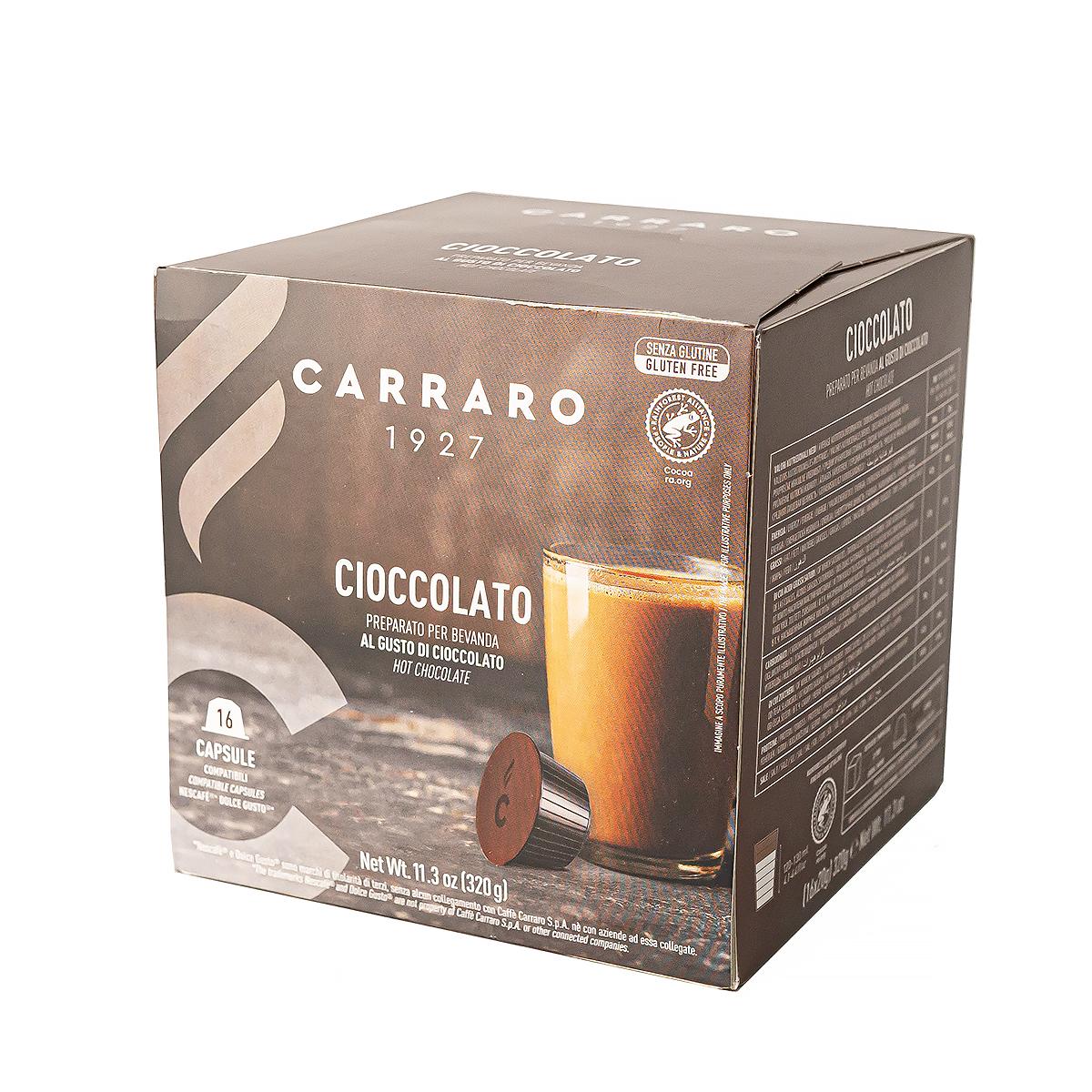 Горячий шоколад в капсулах Cioccolato для кофемашин Nescafe Dolce Gusto, Carraro, 16 шт