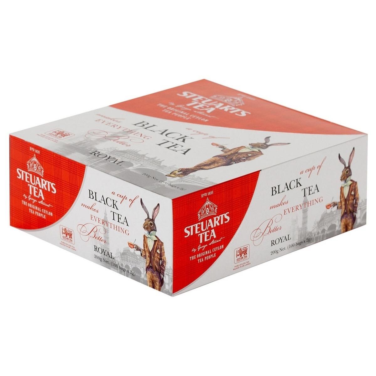 Чай черный Black Tea Royal, STEUARTS, в фильтр-пакетах, 100 шт х 2 г