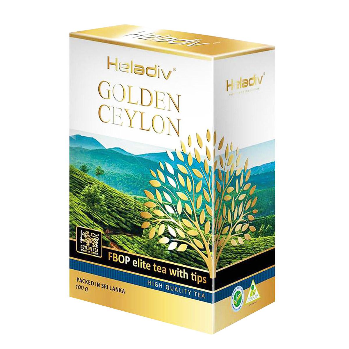 Чай черный Golden Ceylon FBOP Elite Tea with tips, Heladiv, 100 г