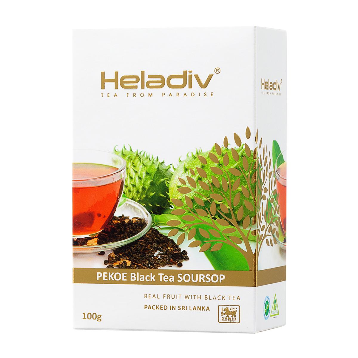 Чай черный PEKOE Black Tea SOURSOP (с соу-сэпом), HELADIV, 100 г