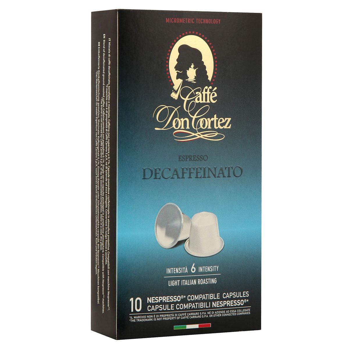 Кофе Don Cortez Decaffeinato в капсулах для кофемашин Nespresso, 10 шт