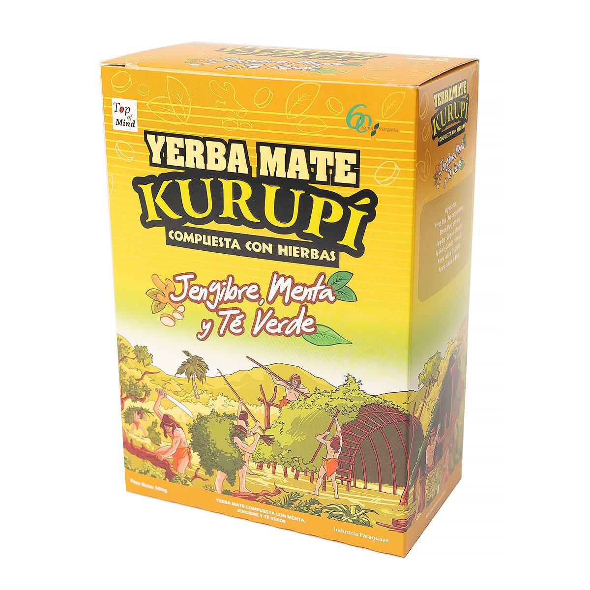 Мате Kurupi  Jengibre, Menta y Te Verde, 500 г