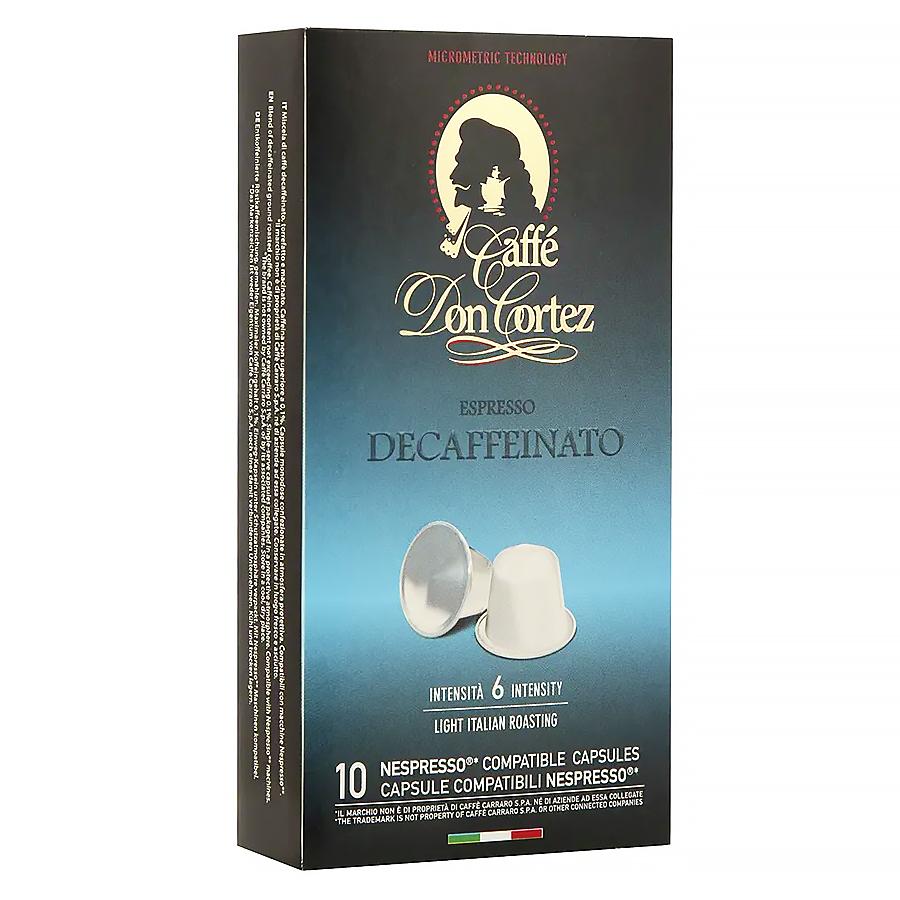 Кофе в капсулах Decaffeinato для кофемашин Nespresso, Don Cortez, 10 шт