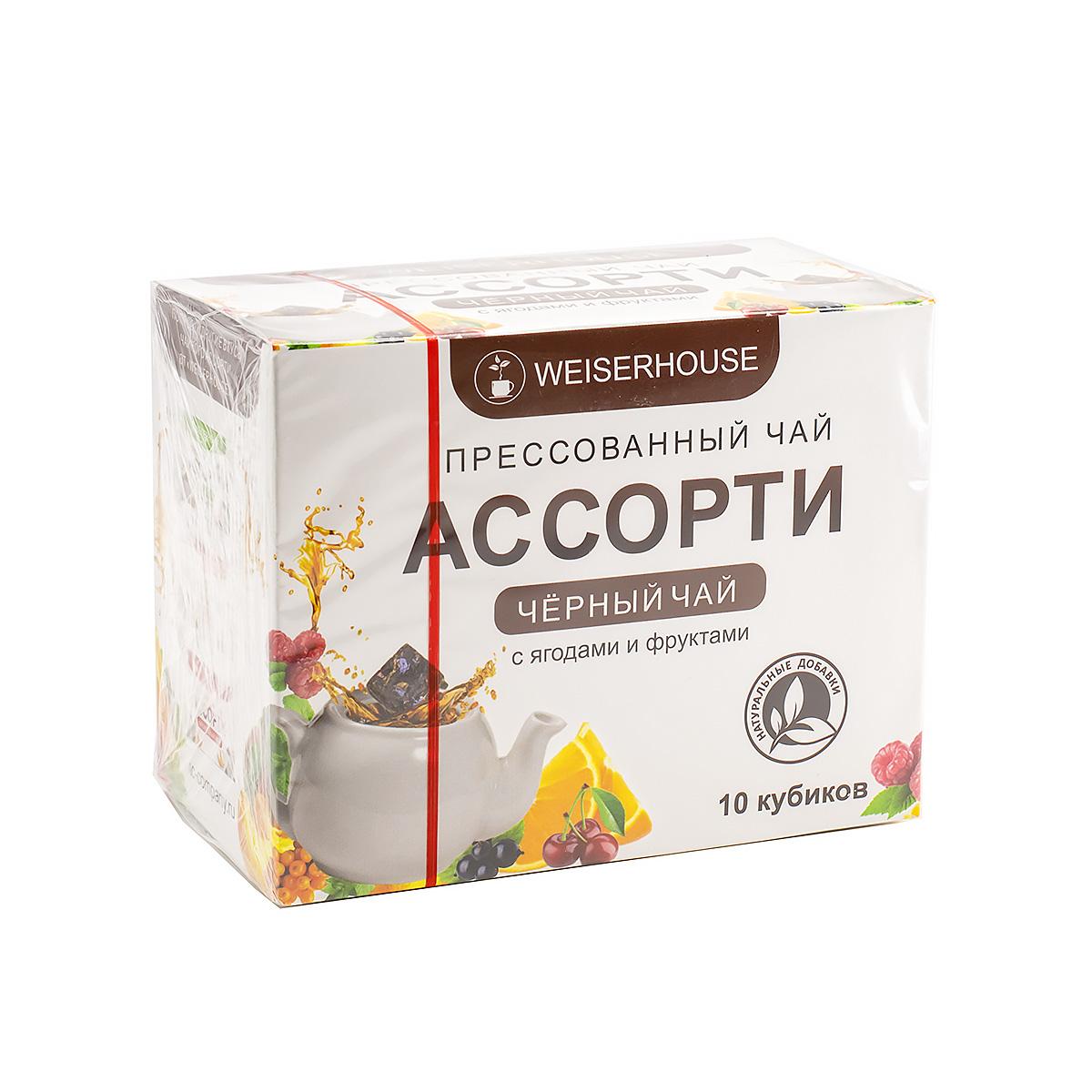 Чай чёрный прессованный Ассорти, кубики 5-7 г, 1*10 шт