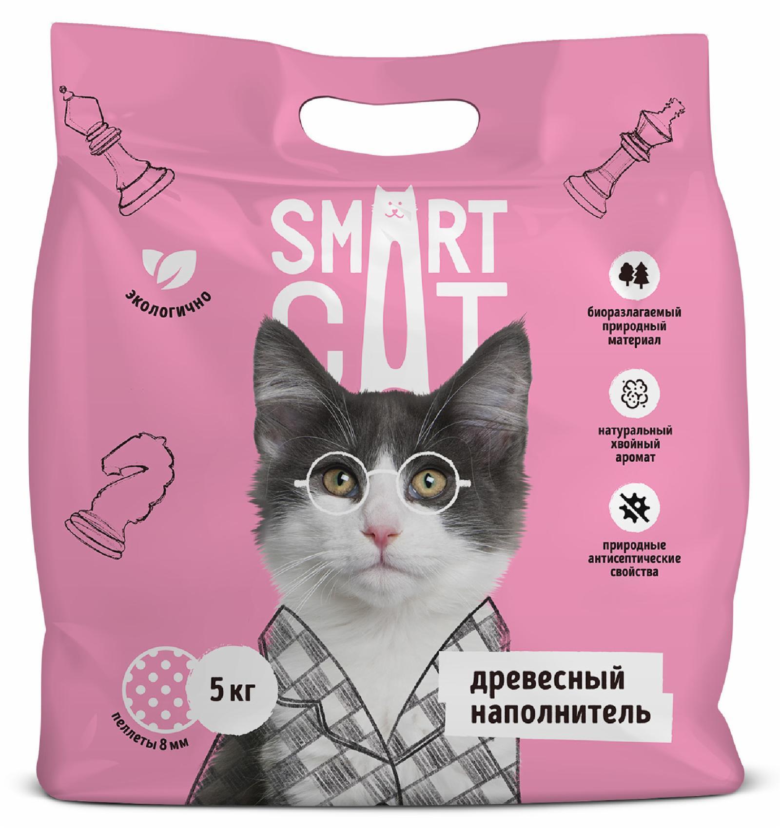 Smart Cat наполнитель | Древесный наполнитель (пеллеты 8 мм). 15 кг