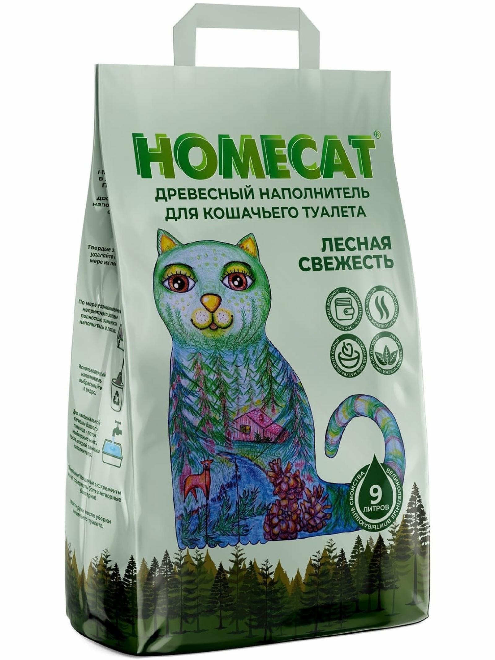 Homecat наполнитель | Древесный наполнитель, мелкие гранулы, 16 л. 5.3 кг