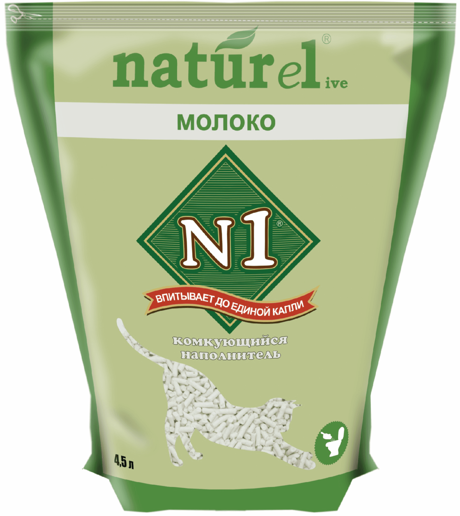 Комкующийся наполнитель Naturel "Молоко", 4,5 литра. 1.8 кг