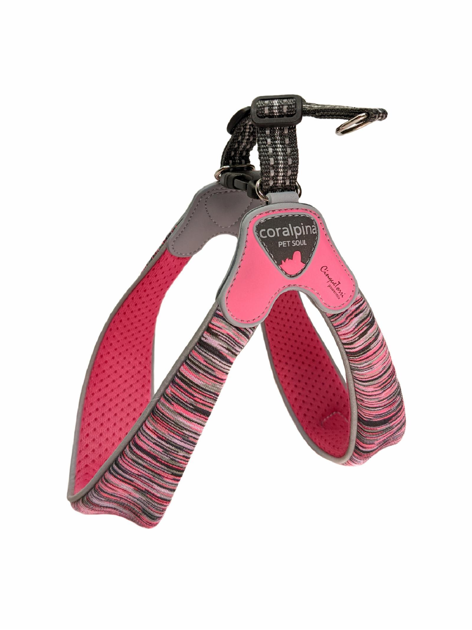 Мягкая шлейка POWERMIX, розовый меланж (обхват груди 20-30 см/0,8-3 кг) (Harness Powermix pink MELANGE SZ 1). 20-30 см