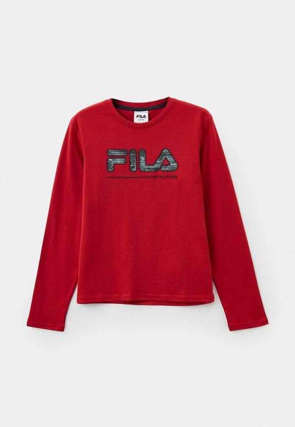 Лонгслив Fila - цвет: красный, коллекция: мульти.