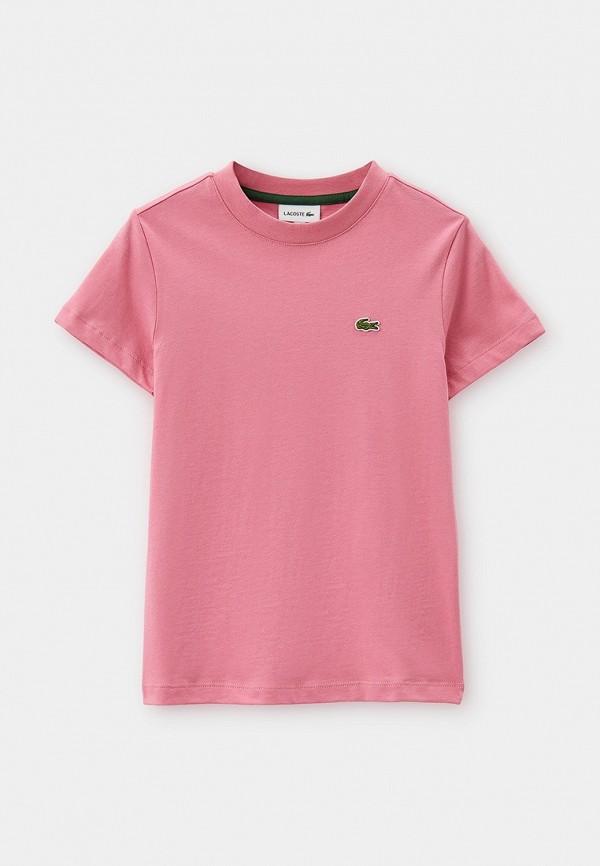 Футболка Lacoste - цвет: розовый, коллекция: мульти.