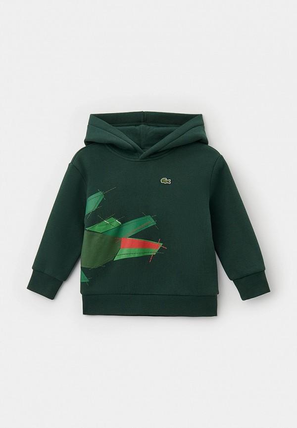 Худи Lacoste - цвет: зеленый, коллекция: мульти.