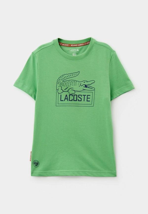 Футболка Lacoste - цвет: зеленый, коллекция: мульти.