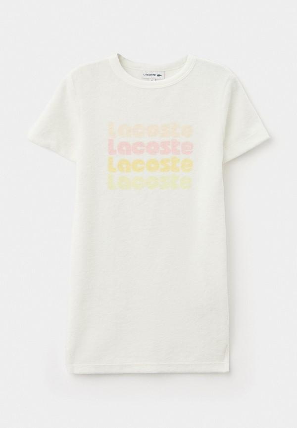 Платье Lacoste - цвет: белый, коллекция: мульти.