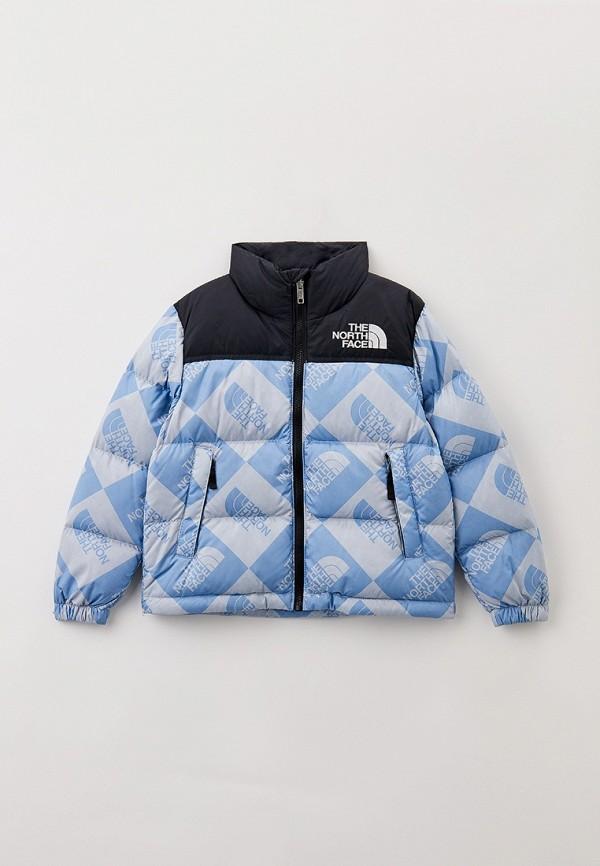 Пуховик The North Face - цвет: голубой, коллекция: зима.