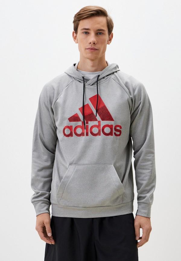 Худи adidas - цвет: серый, коллекция: мульти.