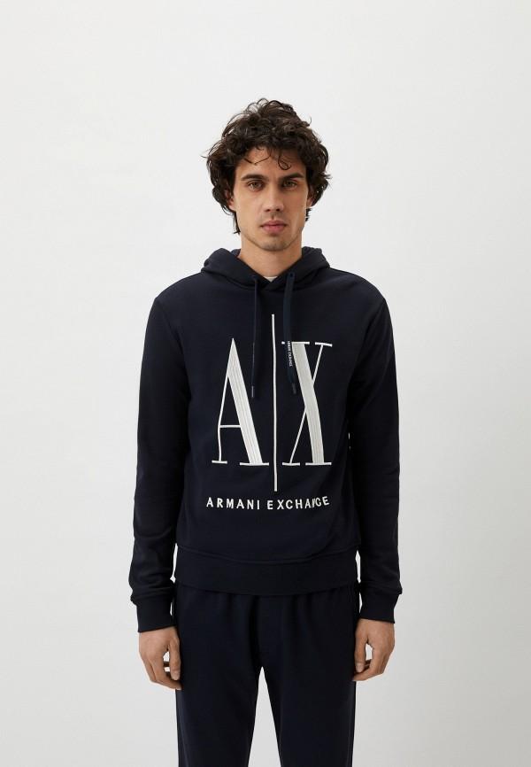 Худи Armani Exchange - цвет: синий, коллекция: мульти.