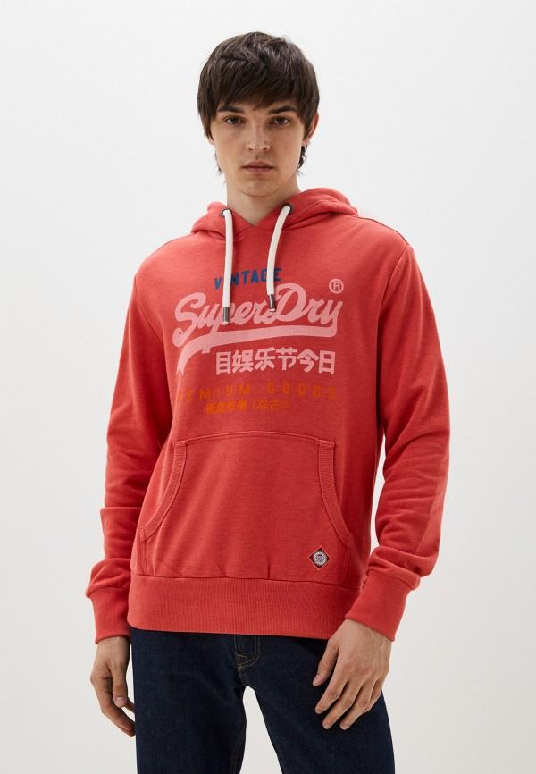 Худи Superdry - цвет: розовый, коллекция: мульти.