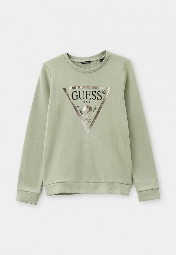 Свитшот Guess - цвет: зеленый, коллекция: мульти.