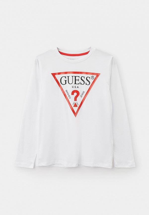 Лонгслив Guess - цвет: белый, коллекция: мульти.