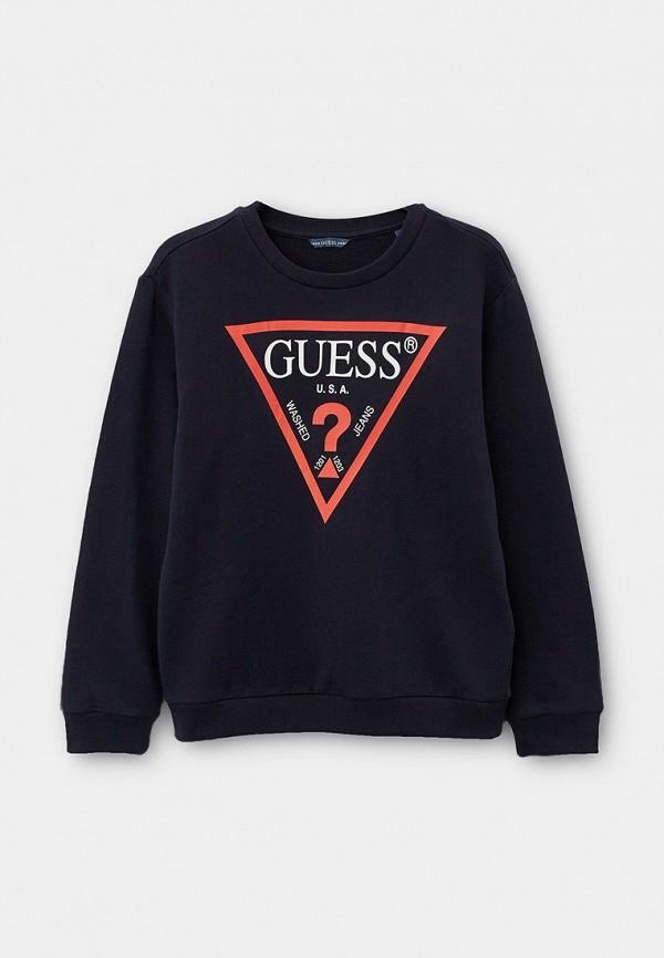 Свитшот Guess - цвет: синий, коллекция: мульти.