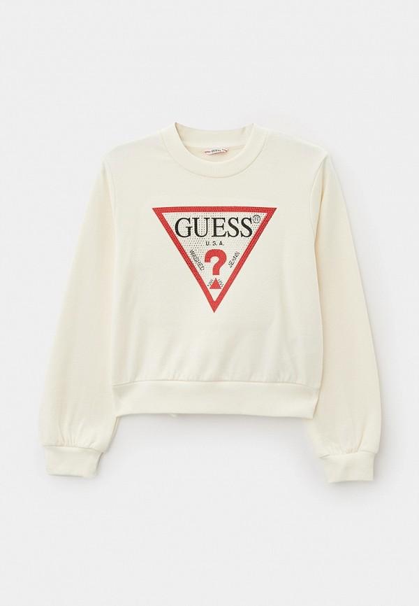 Свитшот Guess - цвет: бежевый, коллекция: мульти.