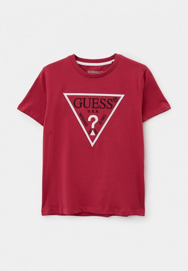 Футболка Guess - цвет: розовый, коллекция: мульти.