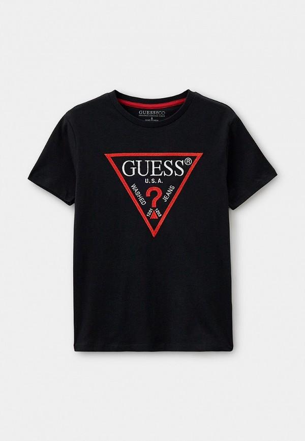 Футболка Guess - цвет: черный, коллекция: мульти.