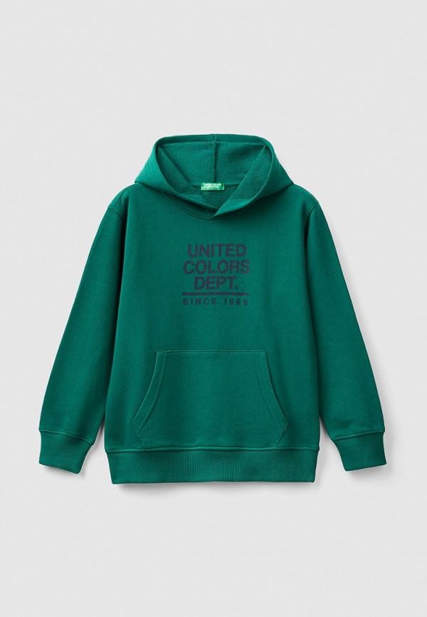 Худи United Colors of Benetton - цвет: зеленый, коллекция: мульти.