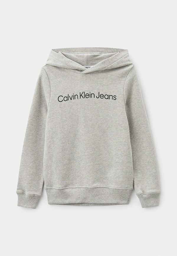 Худи Calvin Klein Jeans - цвет: серый, коллекция: мульти.