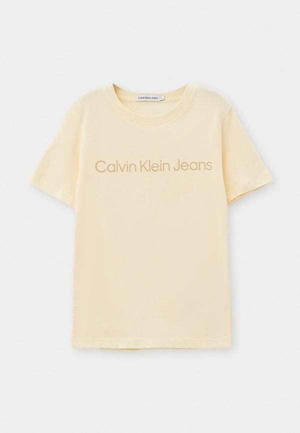 Футболка Calvin Klein Jeans - цвет: желтый, коллекция: мульти.