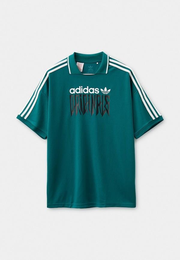 Поло adidas Originals - цвет: бирюзовый, коллекция: мульти.