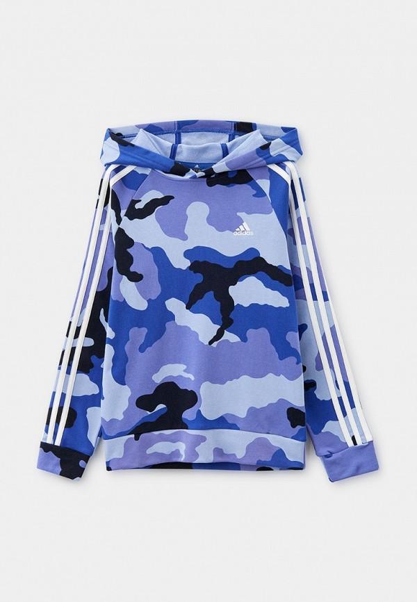 Худи adidas - цвет: синий, коллекция: мульти.