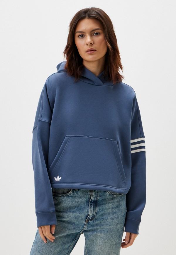 Худи adidas Originals - цвет: голубой, коллекция: мульти.