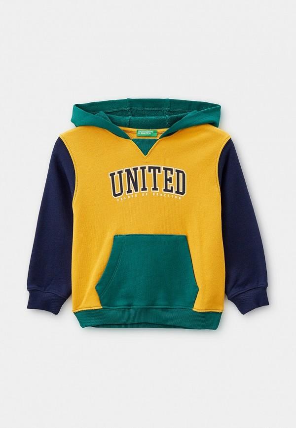 Худи United Colors of Benetton - цвет: желтый, коллекция: мульти.