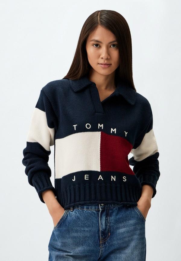 Поло Tommy Jeans - цвет: синий, коллекция: мульти.