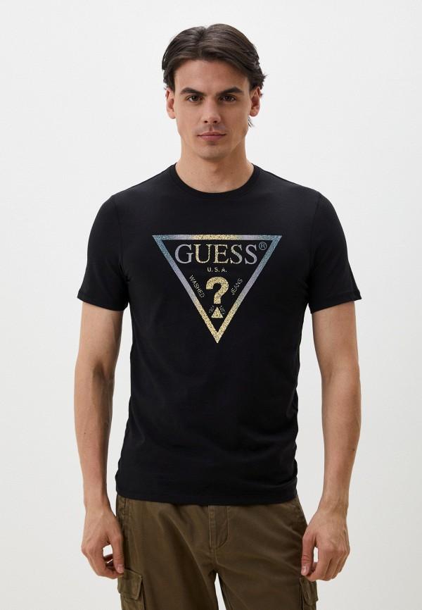 Футболка Guess - цвет: черный, коллекция: мульти.