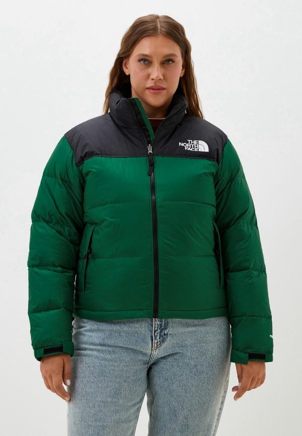 Пуховик The North Face - цвет: зеленый, коллекция: демисезон, зима.