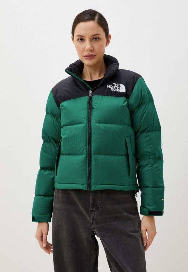 Пуховик The North Face - цвет: зеленый, коллекция: демисезон, зима.