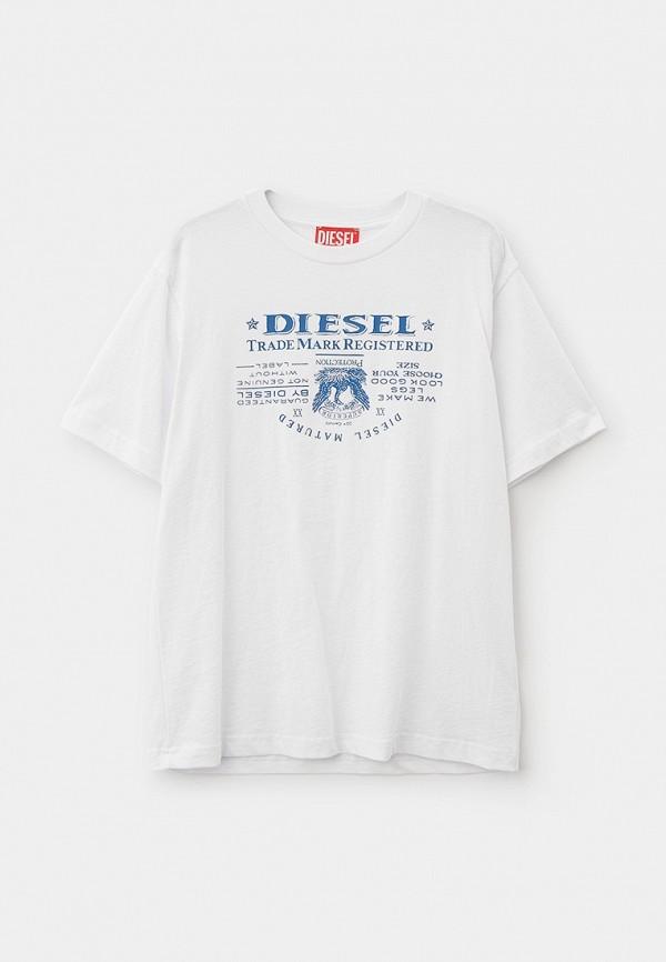 Футболка Diesel - цвет: белый, коллекция: мульти.