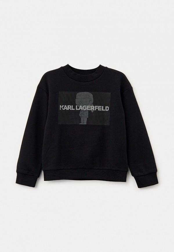 Свитшот Karl Lagerfeld Kids - цвет: черный, коллекция: мульти.