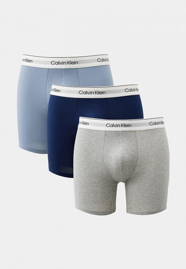 Calvin Klein Underwear | Трусы 3 шт. Calvin Klein Underwear - цвет: голубой, серый, синий, коллекция: мульти.