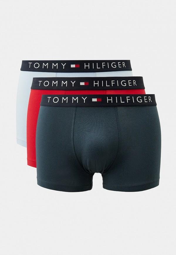 Трусы 3 шт. Tommy Hilfiger - цвет: голубой, красный, синий, коллекция: мульти.