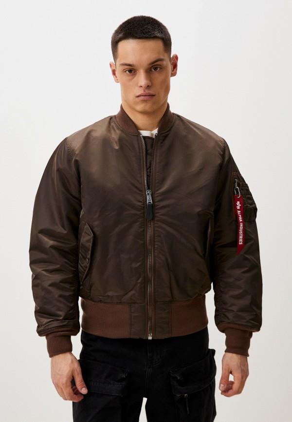 Куртка утепленная и брелок Alpha Industries - цвет: коричневый, коллекция: демисезон.