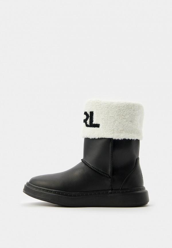 Полусапоги Karl Lagerfeld Kids - цвет: черный, коллекция: зима.