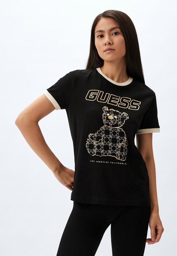 Футболка Guess - цвет: черный, коллекция: мульти.