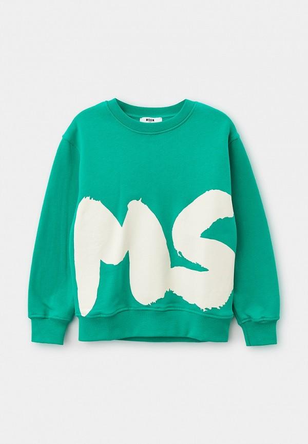 Свитшот MSGM Kids - цвет: зеленый, коллекция: мульти.