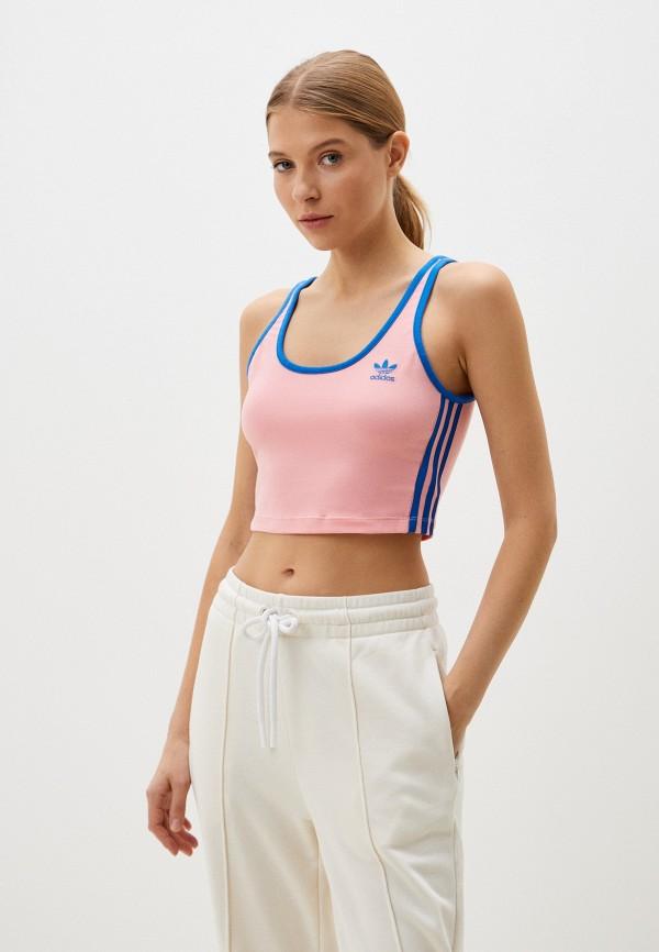 Топ спортивный adidas Originals - цвет: розовый, коллекция: мульти.