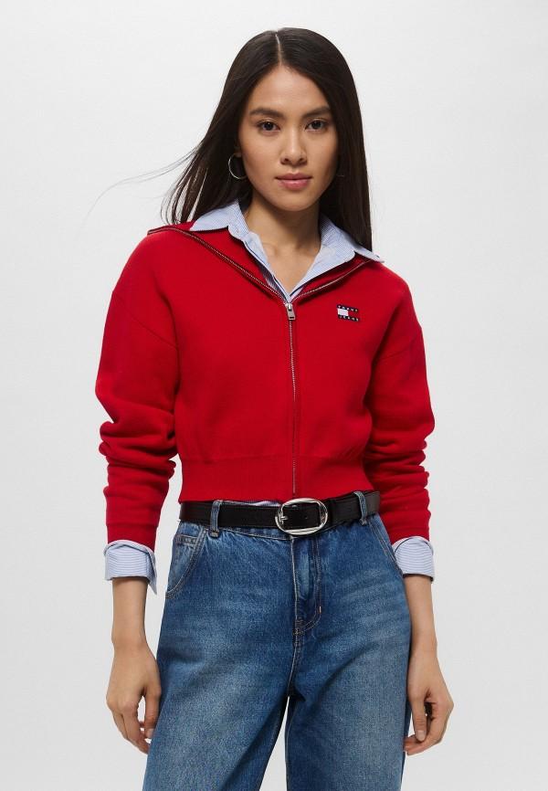 Кардиган Tommy Jeans - цвет: красный, коллекция: демисезон, зима.