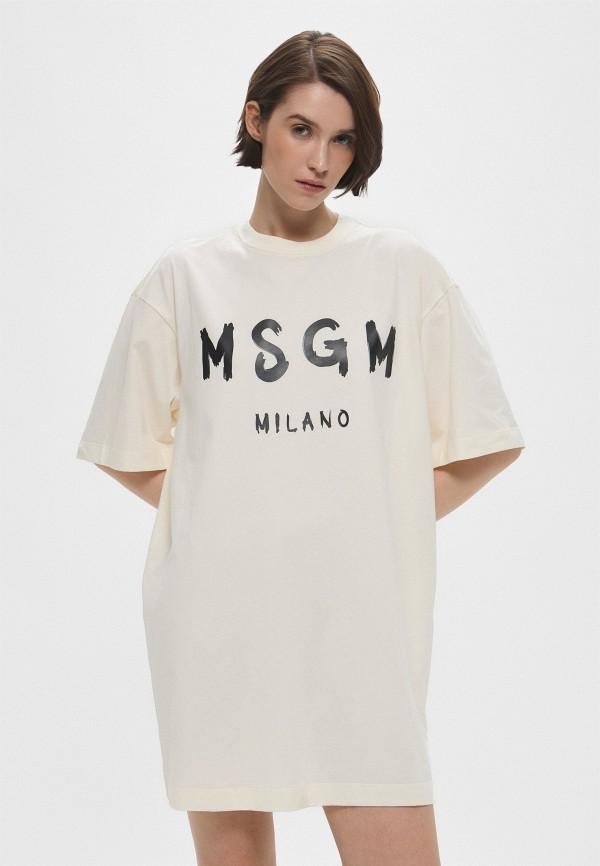 Платье MSGM - цвет: белый, коллекция: мульти.